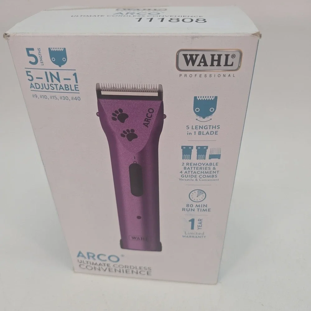 Wahl 8786-1001 Professional Animal Arco Pets Purple Cordless Clipper